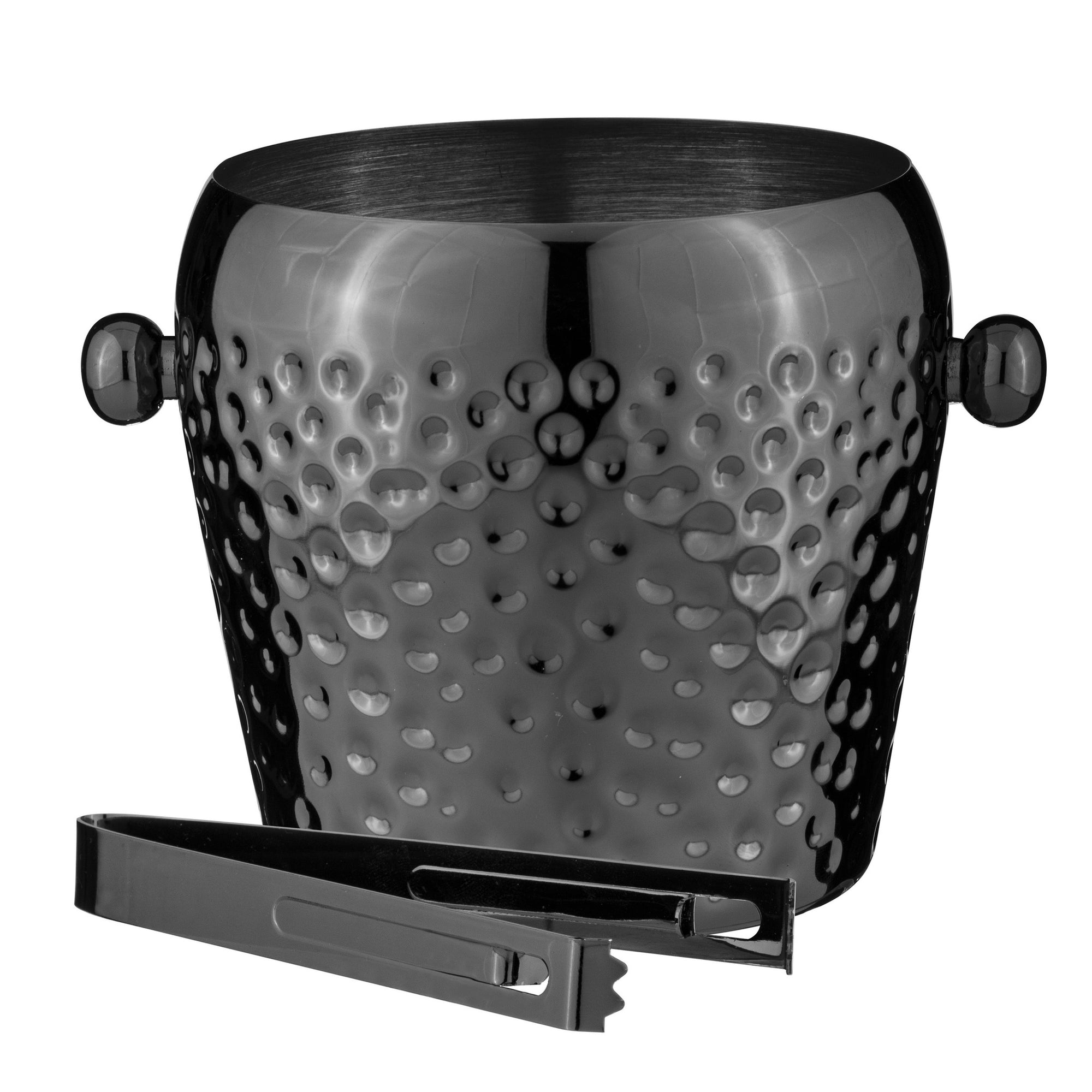 Tempa Spencer Hammered Black Ice Bucket