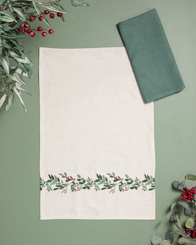 Ladelle Christmas Botanical 2pk Kitchen Towel
