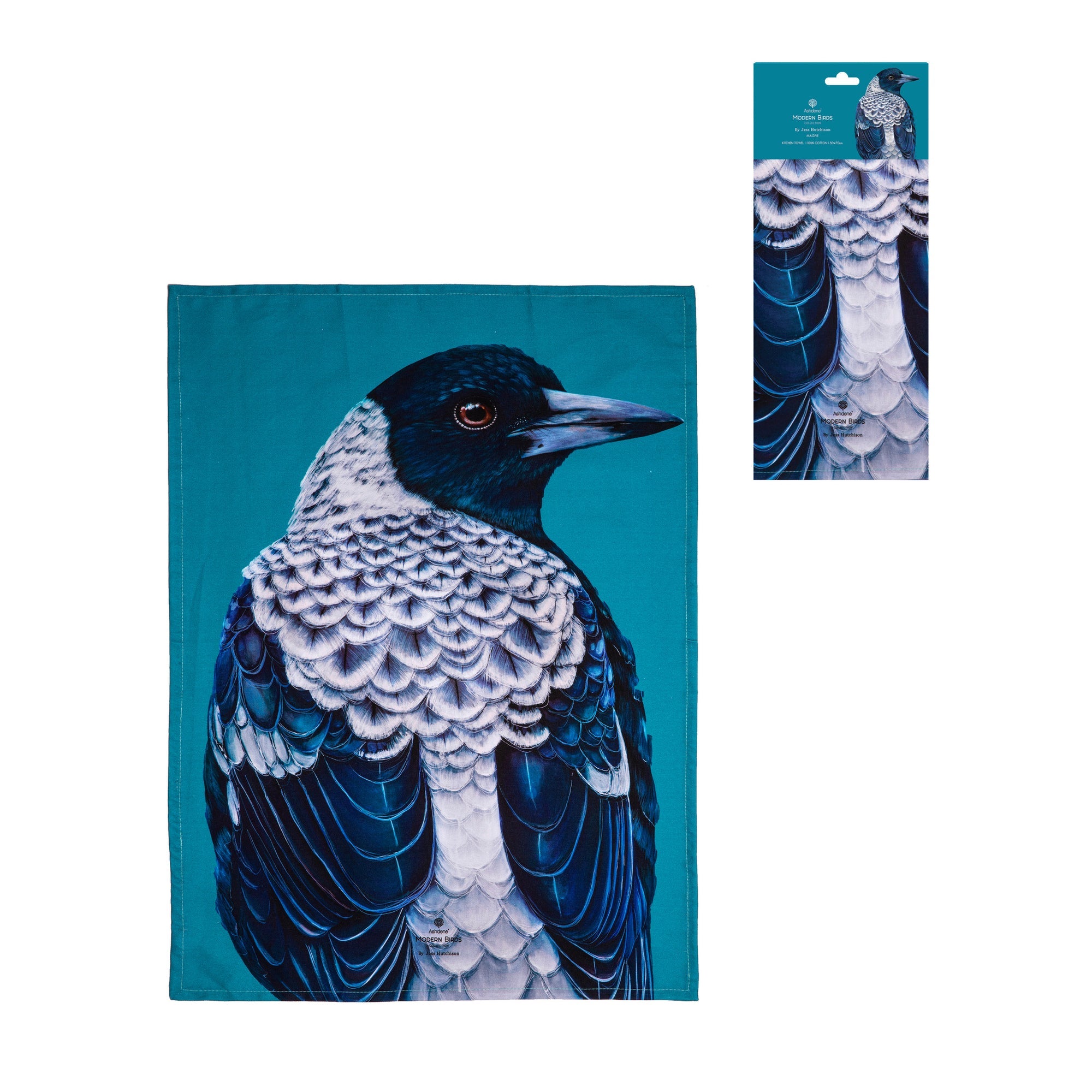 Ashdene Modern Birds Magpie Kitchen Towel