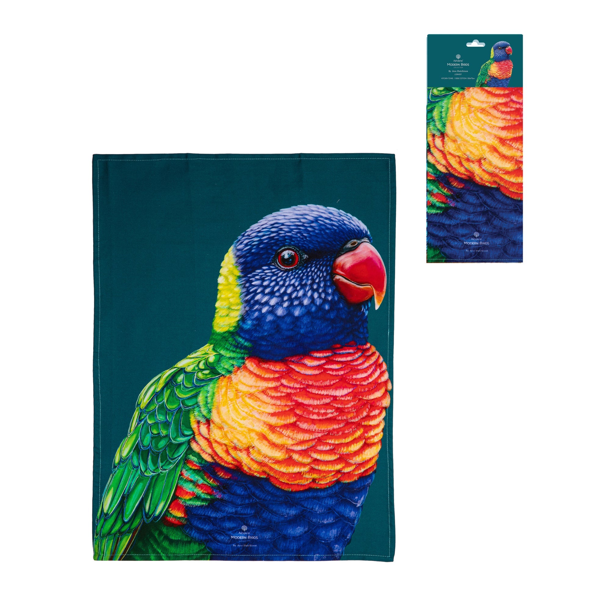Ashdene Modern Birds Rainbow Lorikeet Kitchen Towel