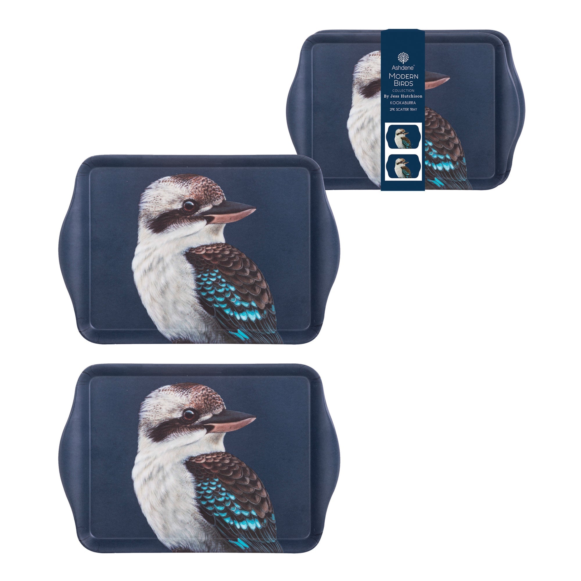 Ashdene Modern Birds Kookaburra 2pk Scatter Tray
