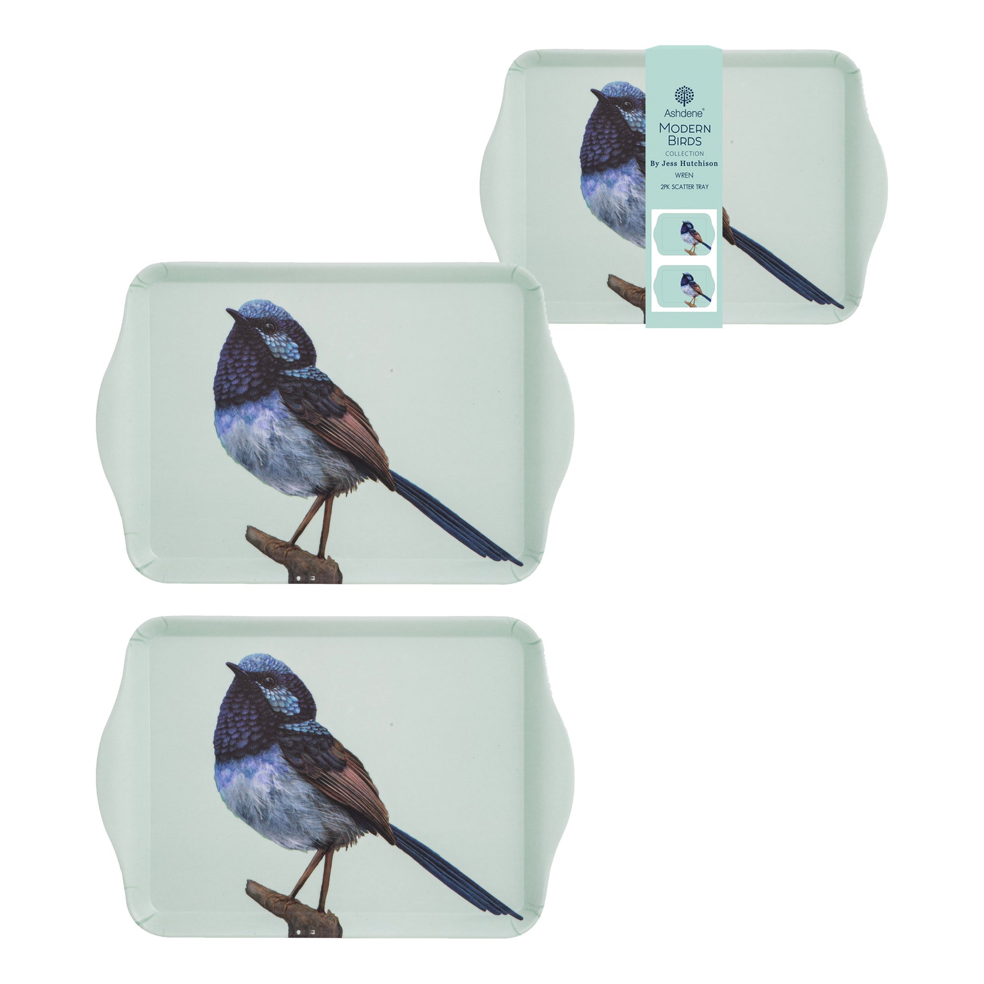 Ashdene Modern Birds Wren 2pk Scatter Tray