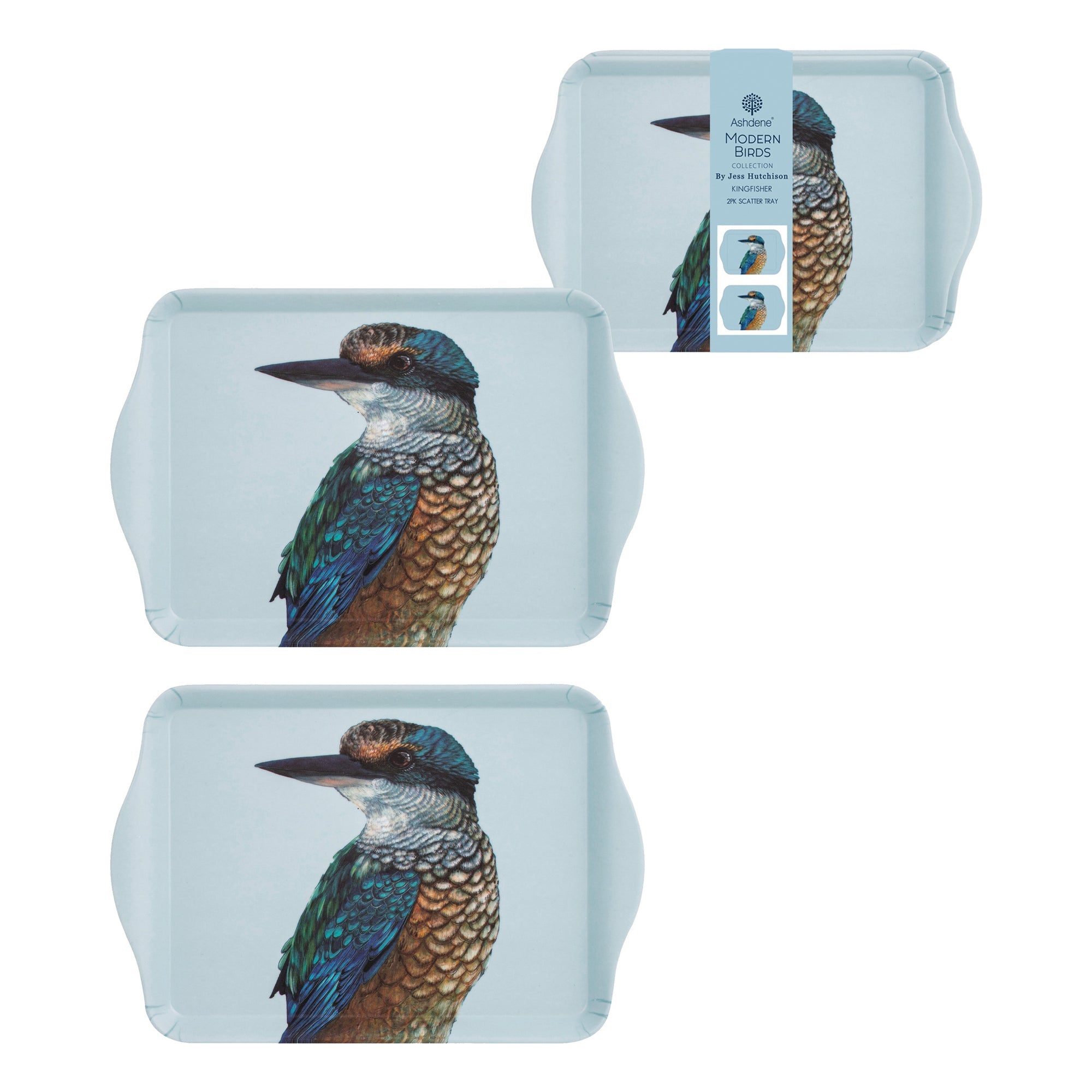Ashdene Modern Birds Kingfisher 2pk Scatter Tray
