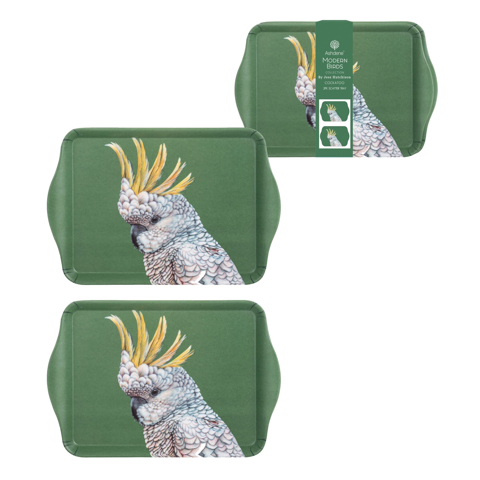 Ashdene Modern Birds Cockatoo 2pk Scatter Tray