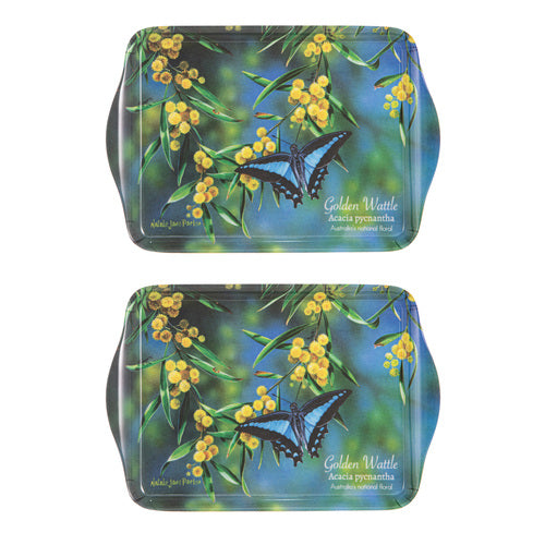 Ashdene Botanical Emblems Wattle 2pk Scatter Tray