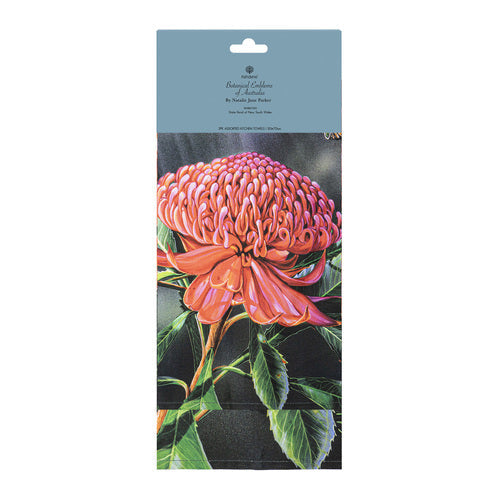 Ashdene Botanical Emblems Waratah 2pk Kitchen Towel