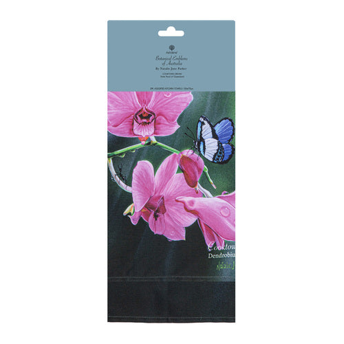 Ashdene Botanical Emblems C'town Orchid 2pk Kitchen Towel