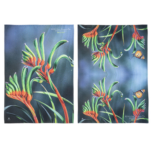 Ashdene Botanical Emblems Kangaroo Paw 2pk Kitchen Towel