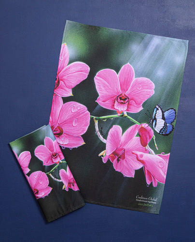 Ashdene Botanical Emblems C'town Orchid 2pk Kitchen Towel
