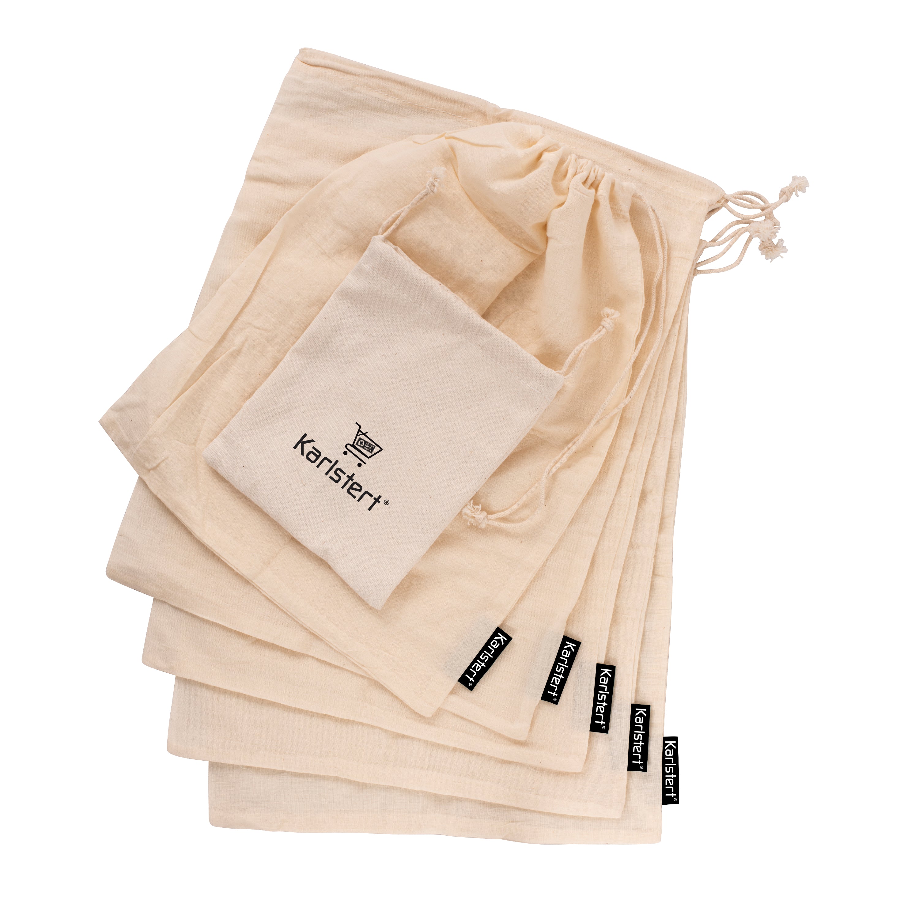 Karlstert Cotton Produce Bags in Pouch Set of 5
