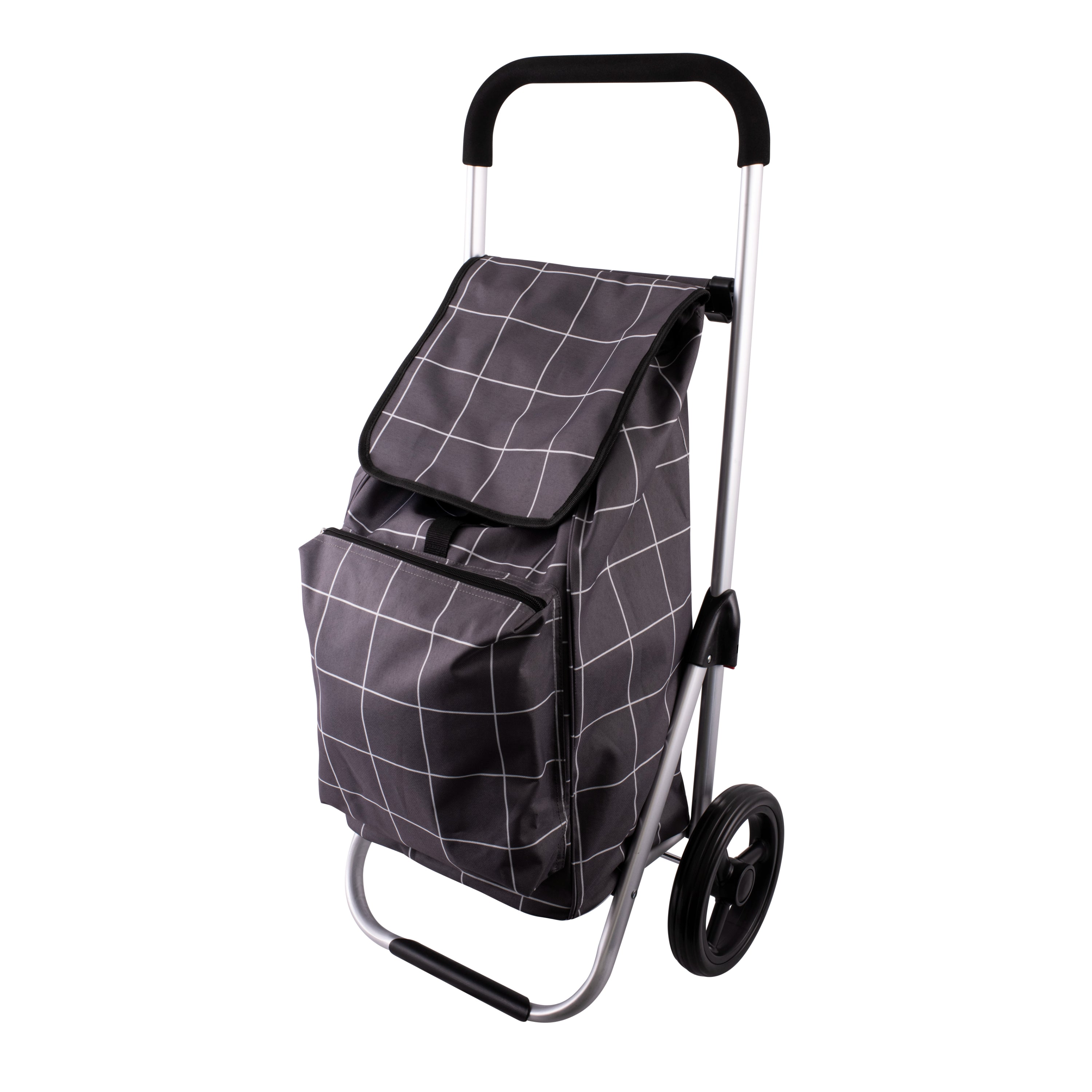 Karlstert Deluxe Shopping Trolley 40L - Grey Grid