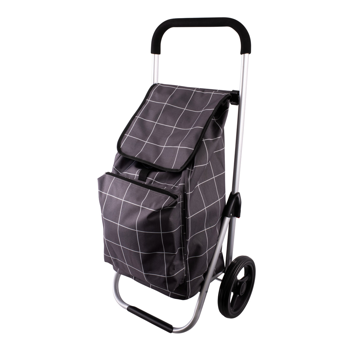 Karlstert Deluxe Shopping Trolley 40L - Grey Grid