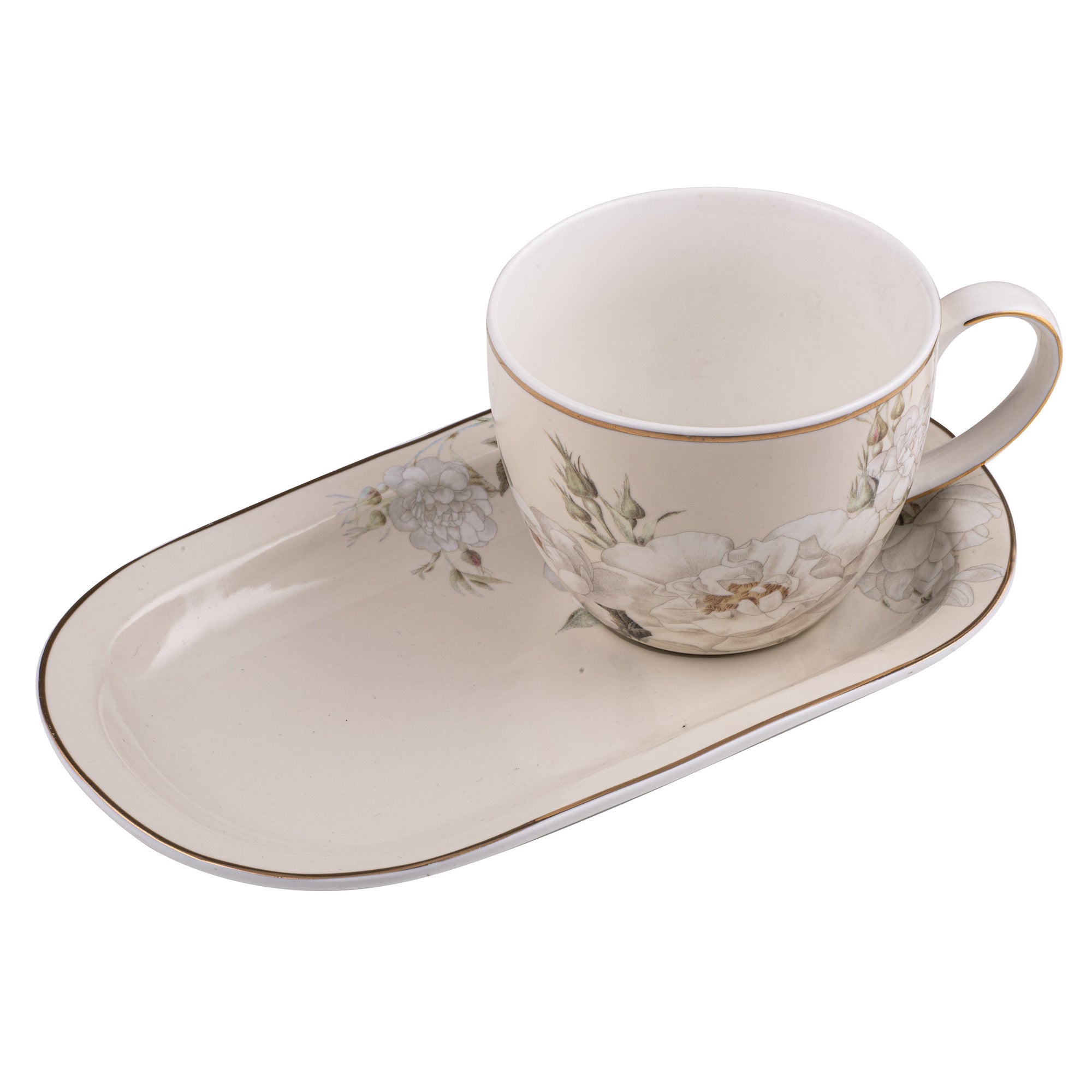 Ashdene Elegant Rose Cream Mug & Plate Set