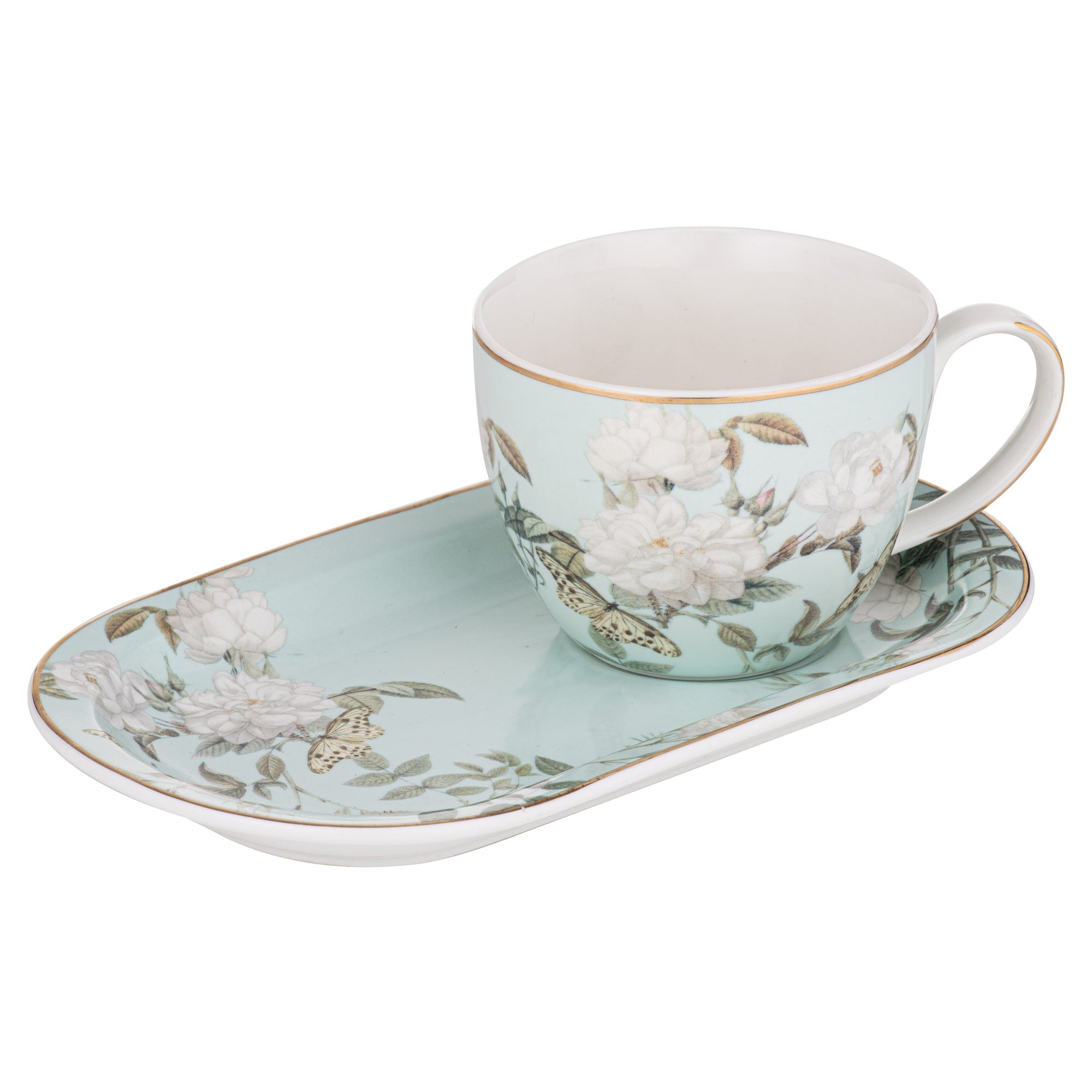 Ashdene Elegant Rose Mint Mug & Plate Set
