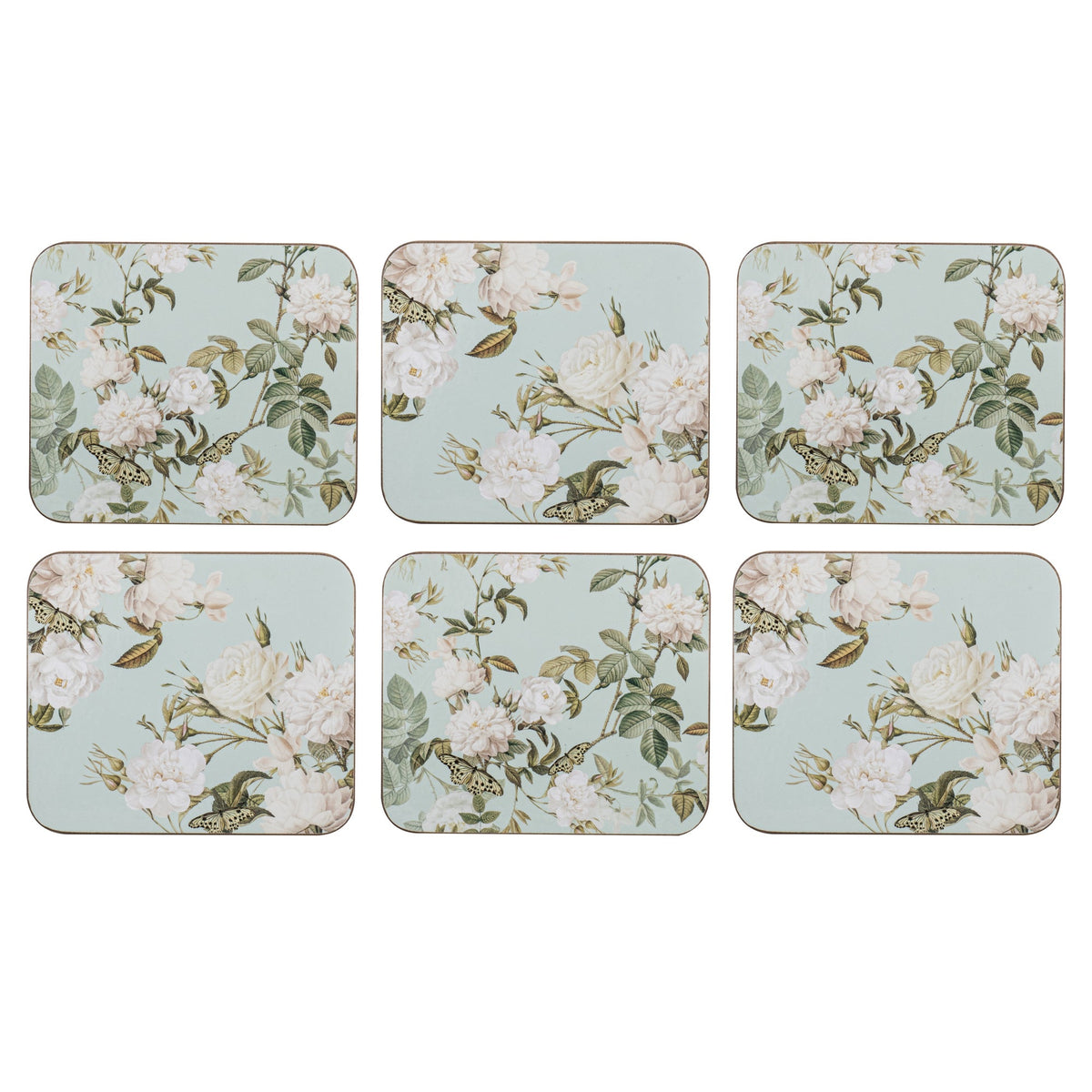 Ashdene Elegant Rose Mint 6pk Coaster