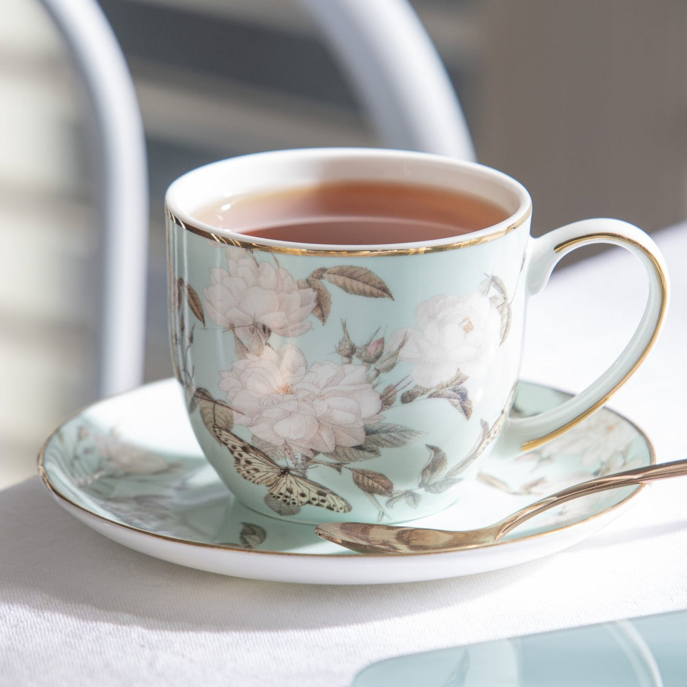 Ashdene Elegant Rose Mint Cup & Saucer