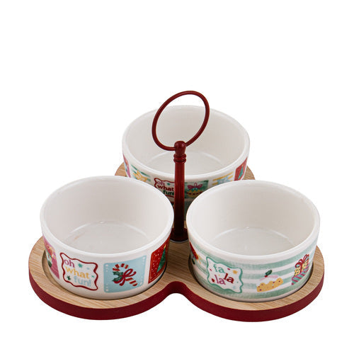 Ladelle Fa La La 4pc Bowl & Tray Set