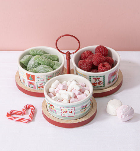 Ladelle Fa La La 4pc Bowl & Tray Set