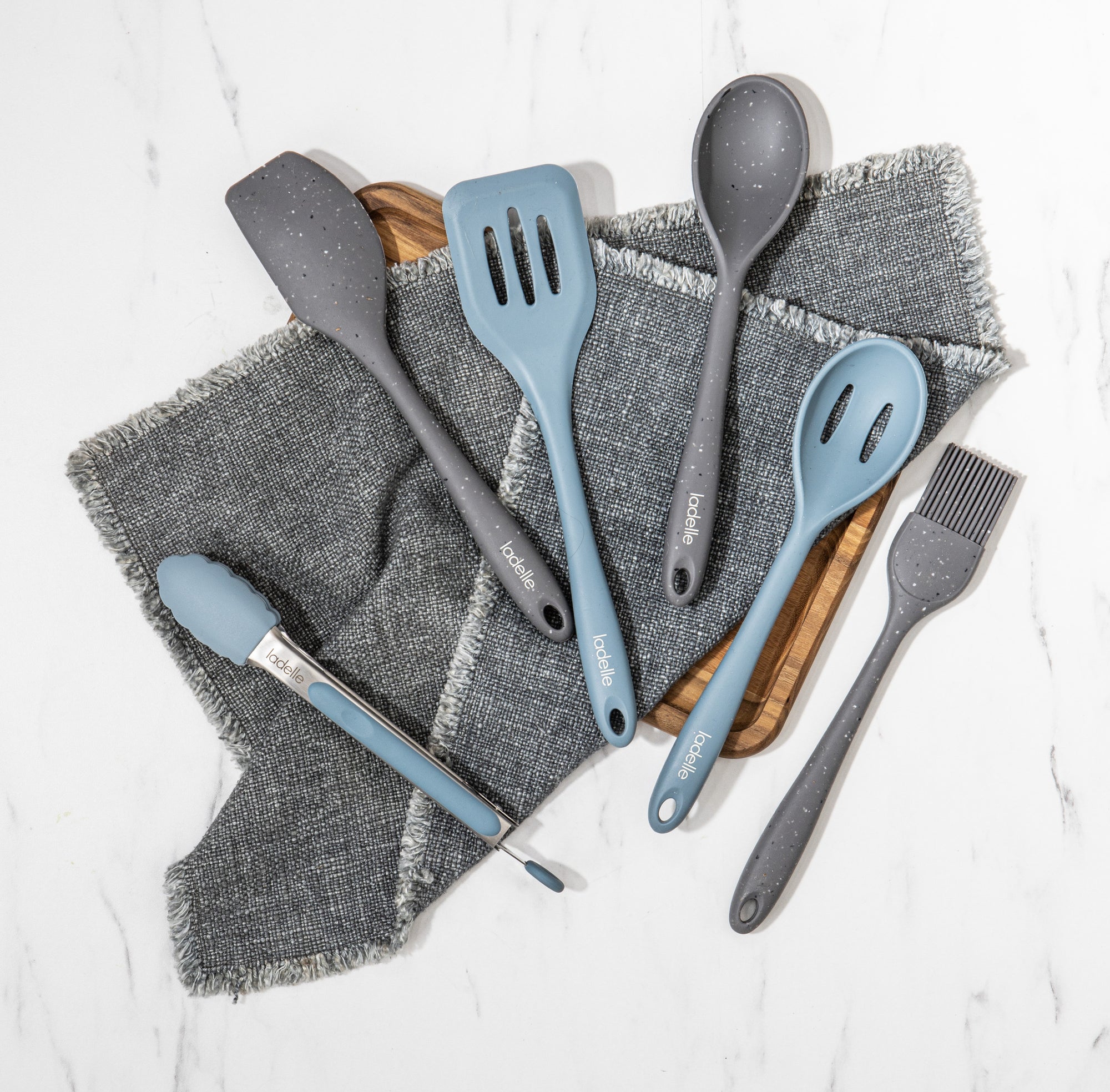 Ladelle Craft Blue Silicone 5pc Utensil Set