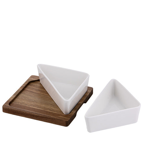 Ladelle Alto Serve & Share 3pc Triangular Bowl & Tray Set