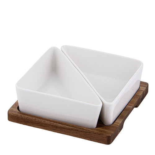 Ladelle Alto Serve & Share 3pc Triangular Bowl & Tray Set