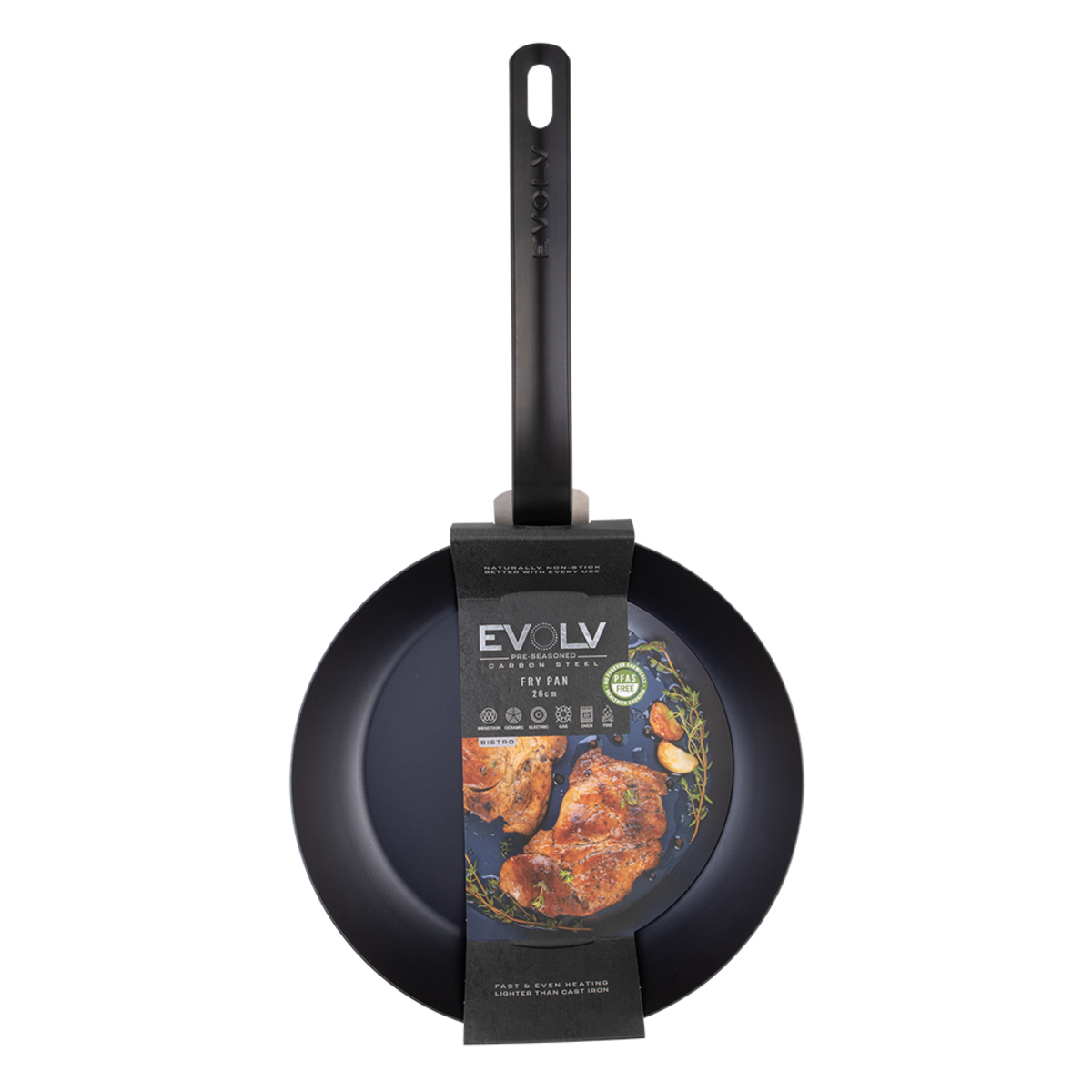 Evolv Pre-Seasoned Carbon Steel Fry Pan 26cm