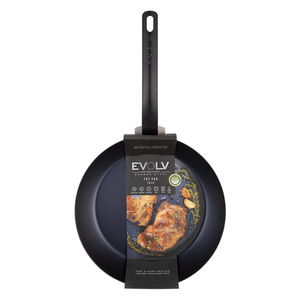 Evolv Pre-Seasoned Carbon Steel Fry Pan 28cm