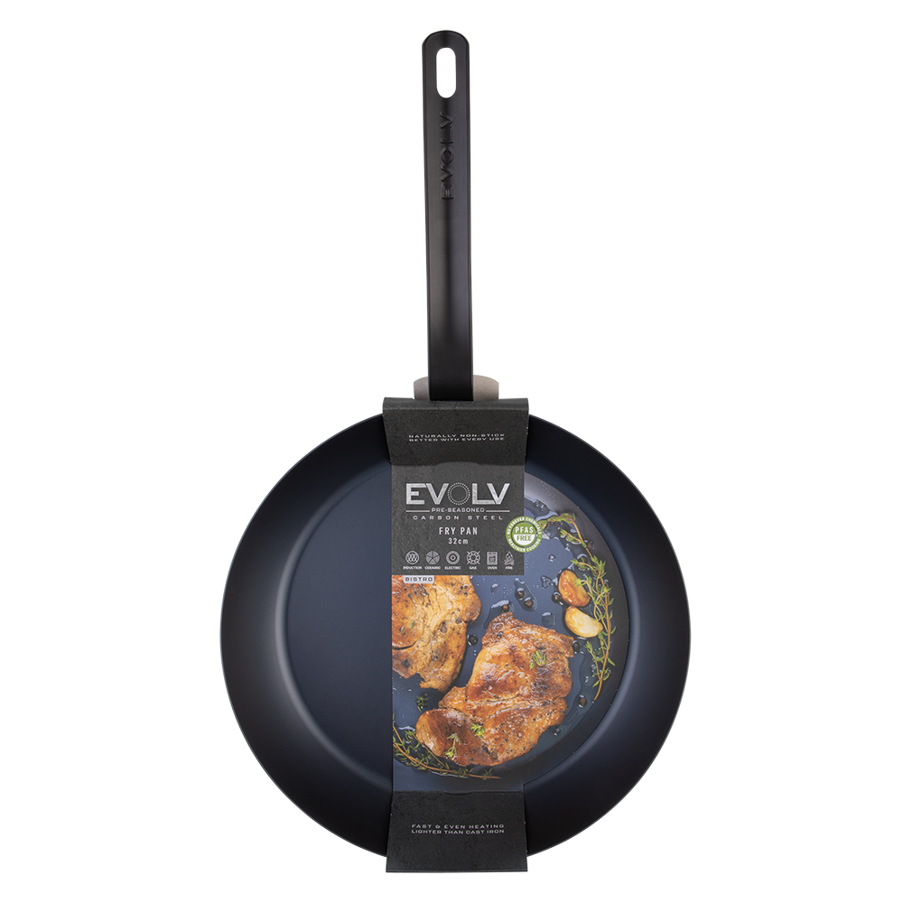 Evolv Pre-Seasoned Carbon Steel Fry Pan 32cm