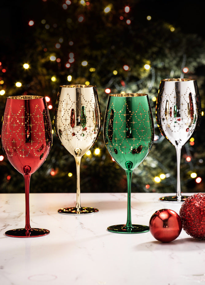 Tempa Celeste Silver 2pk Wine Glass