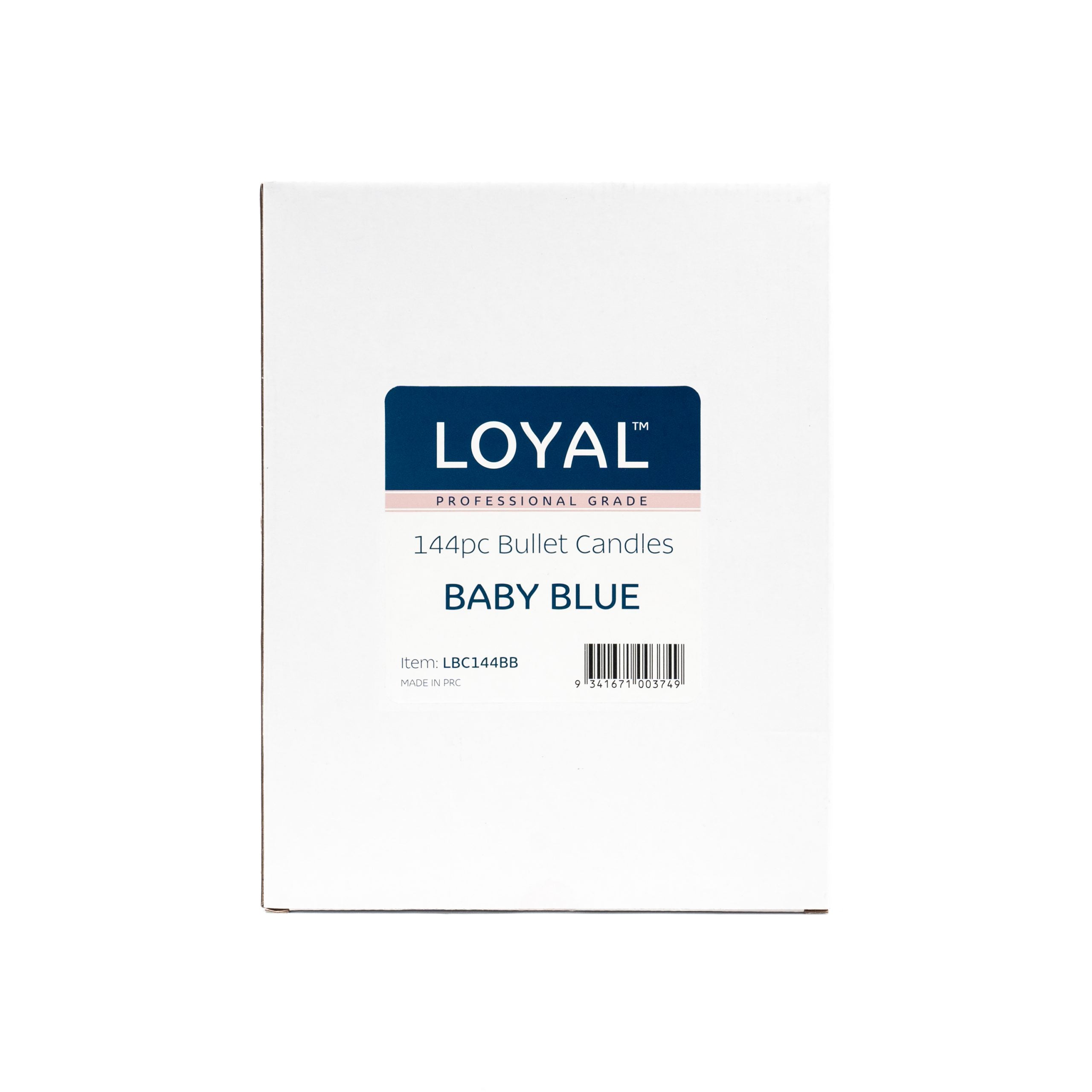 LOYAL Bullet Candle Baby Blue 144 Piece