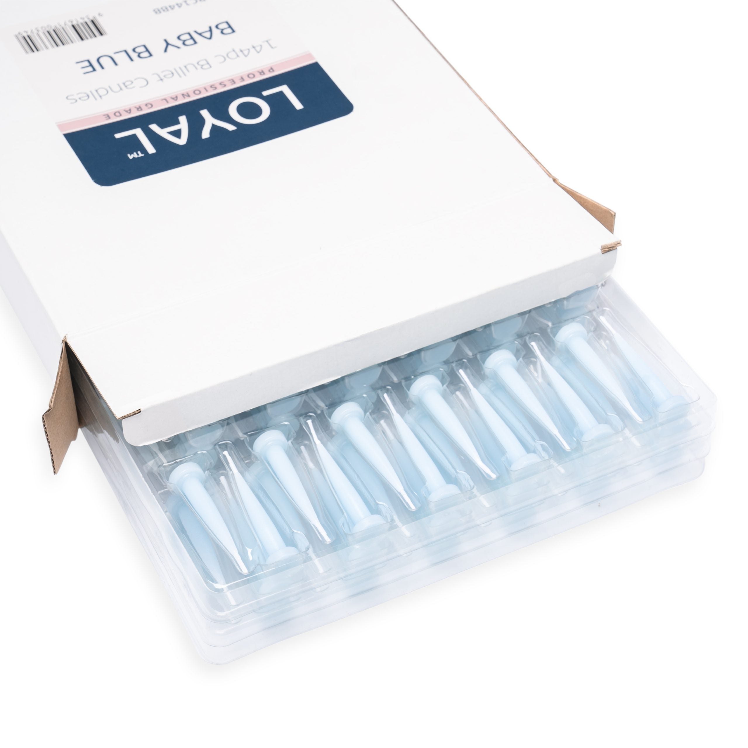 LOYAL Bullet Candle Baby Blue 144 Piece