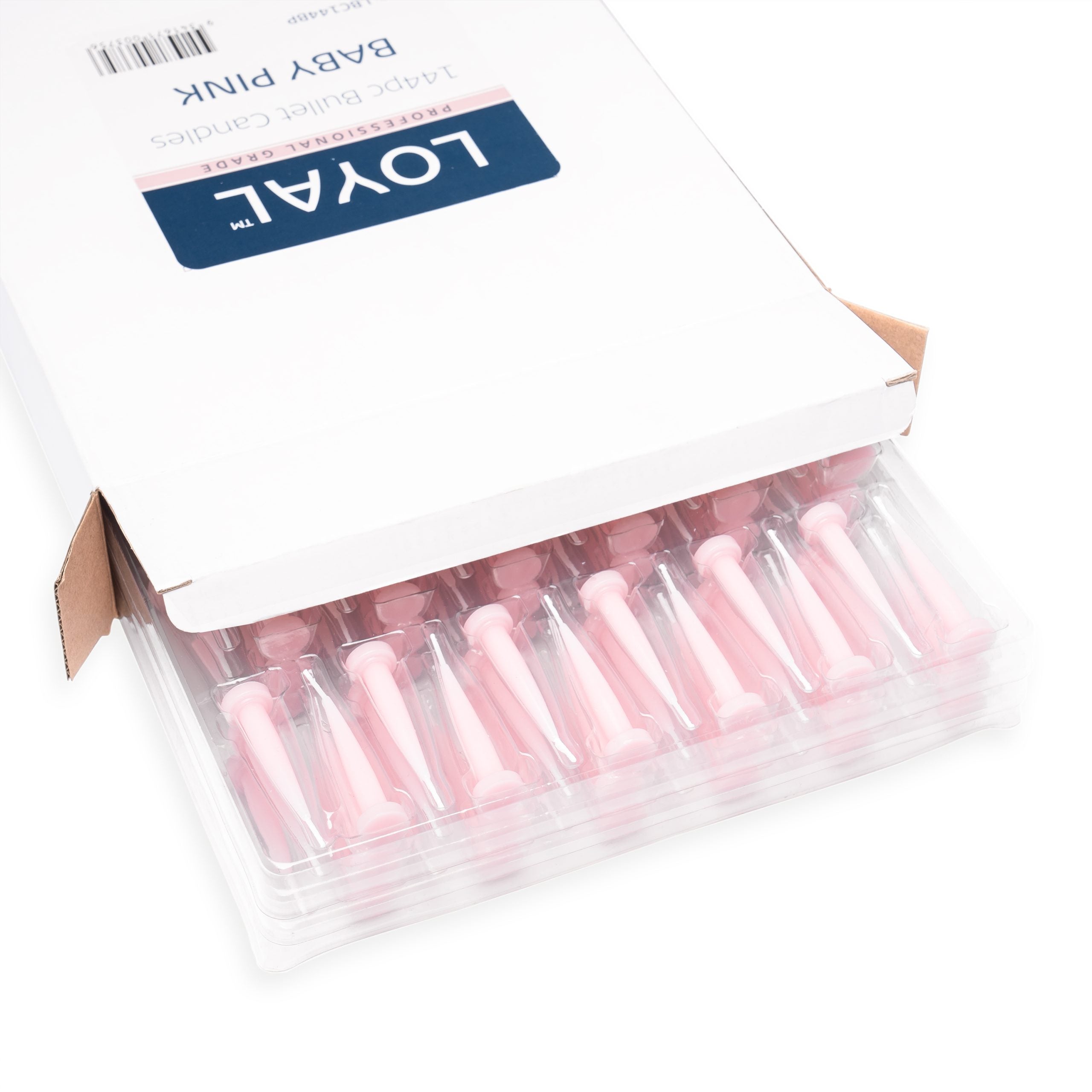 LOYAL Bullet Candle Baby Pink 144 Piece