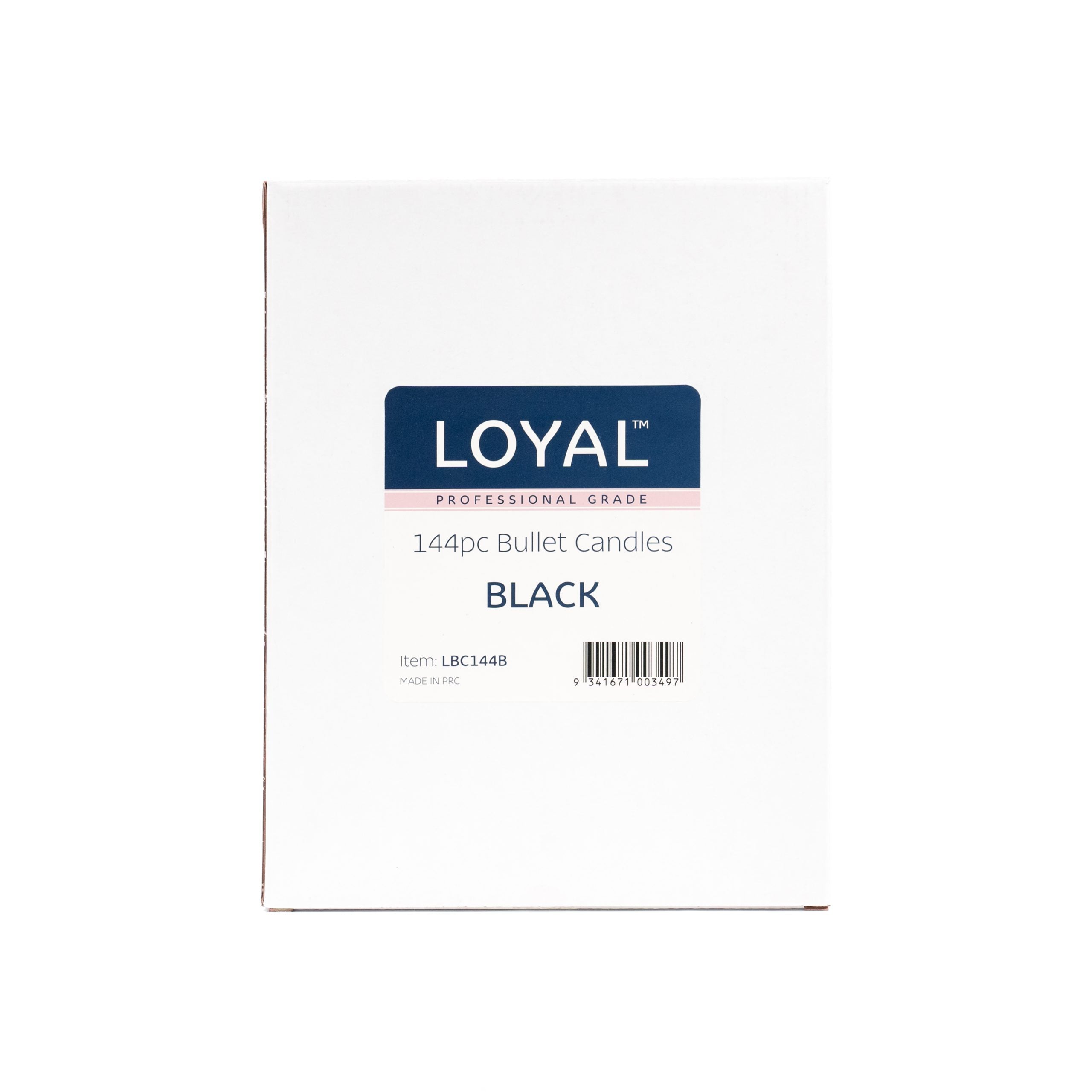 LOYAL Bullet Candle Black 144 Piece