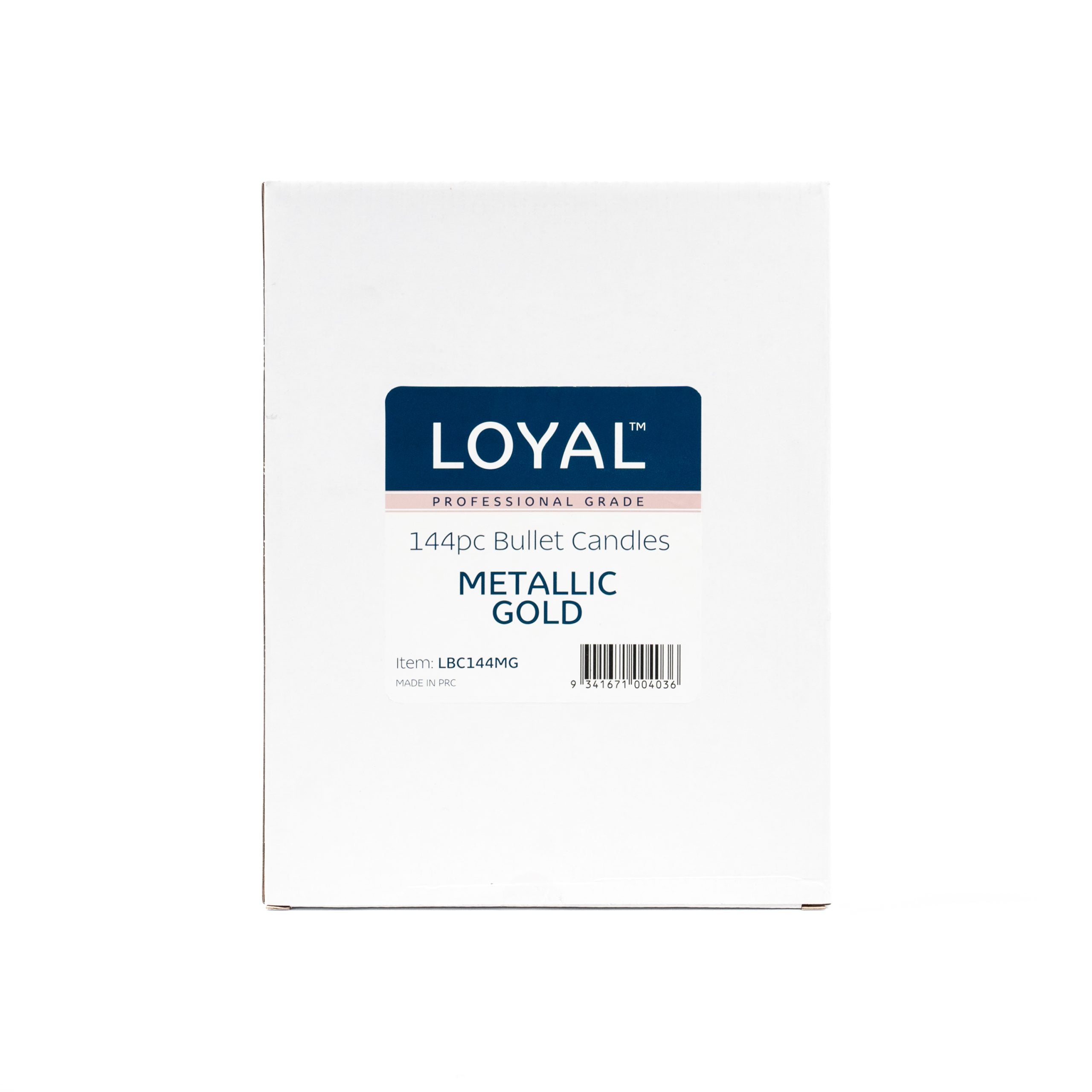 LOYAL Bullet Candle Metallic Gold 144 Piece