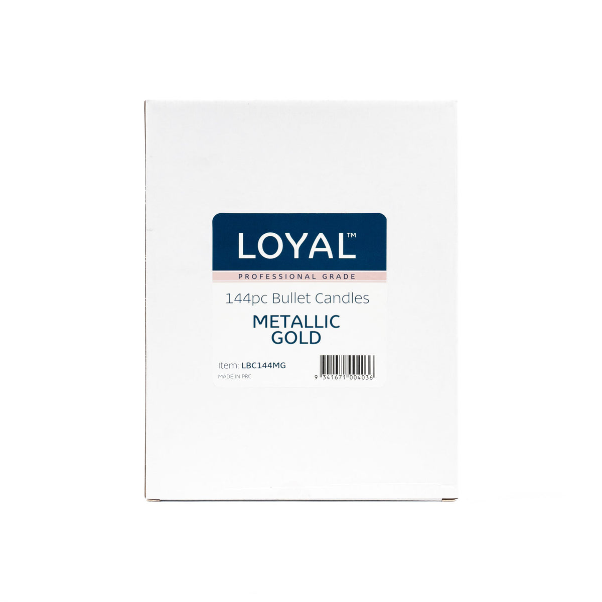 LOYAL Bullet Candle Metallic Gold 144 Piece