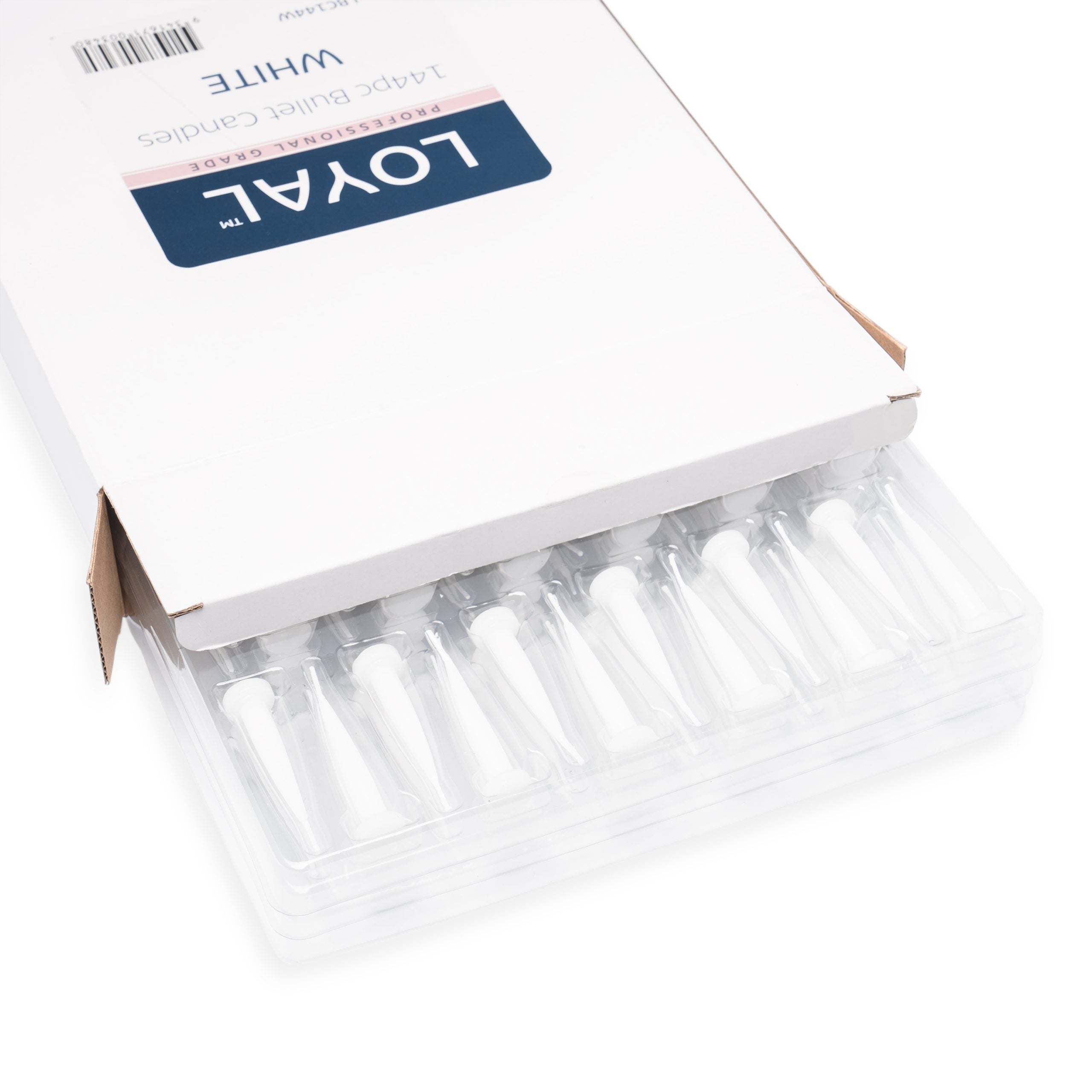 LOYAL Bullet Candle White 144 Piece
