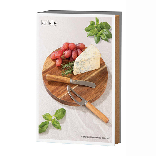 Ladelle Gather 3pc Cheese Knife & Board Set