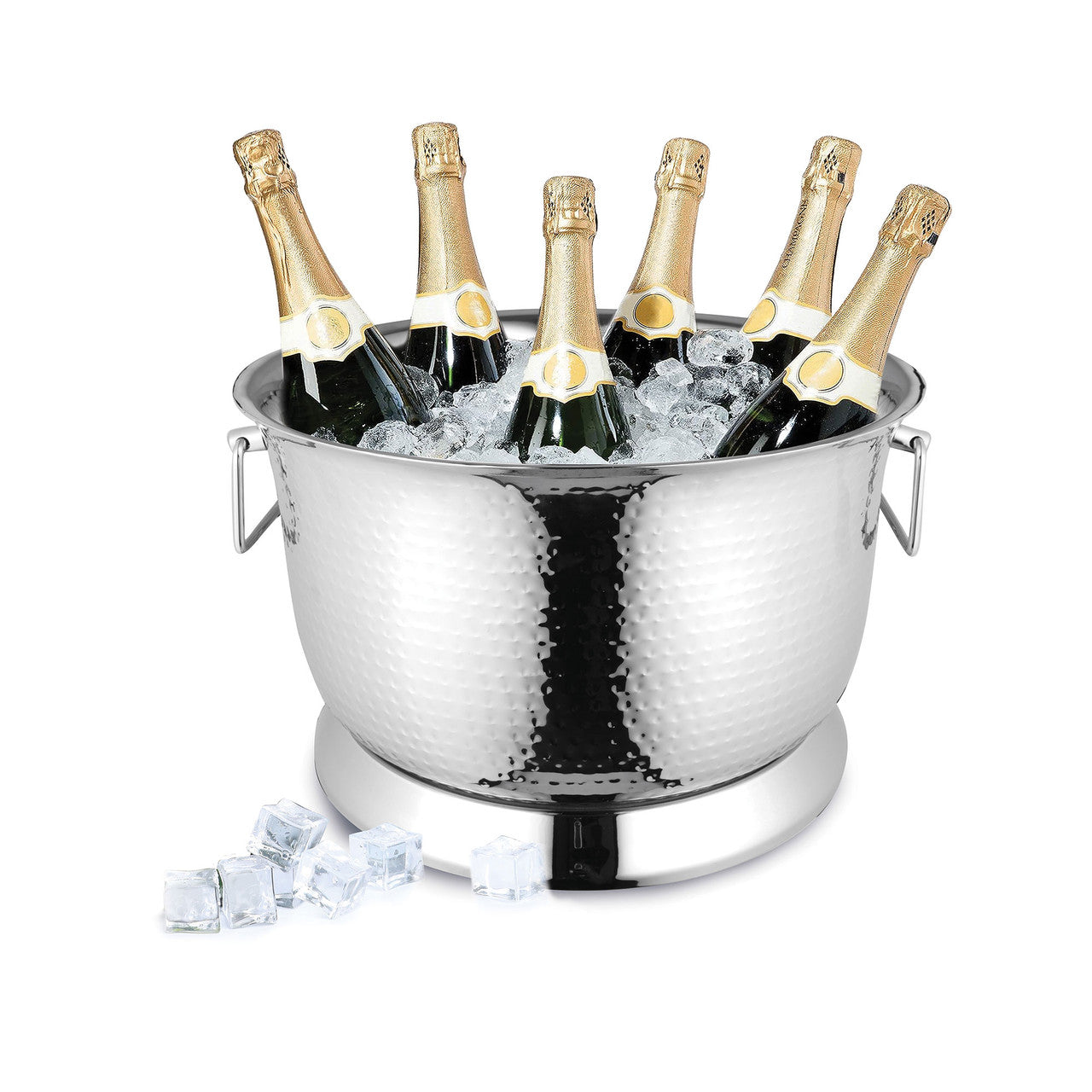 Avanti  Hammered Double Wall Round Party Tub 40 x 24cm Stainless Steel