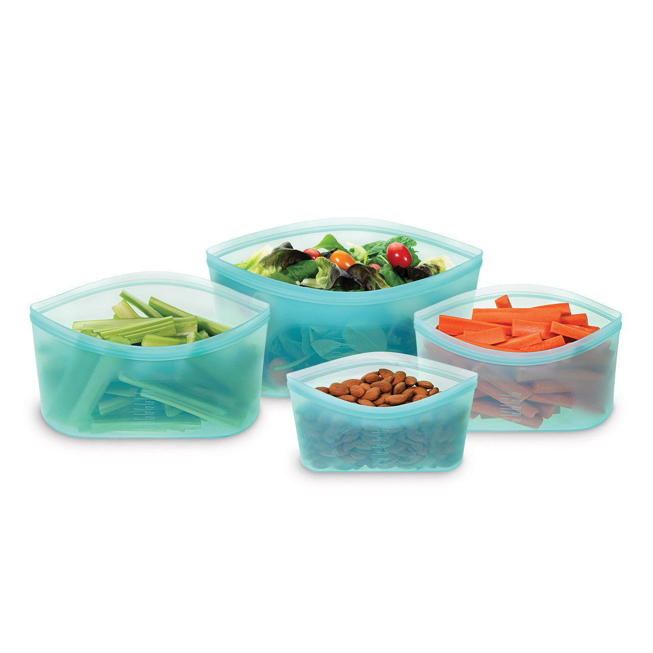 Avanti  Pinch & Lock Silicone Reusable Bags - Set of 4 - Blue