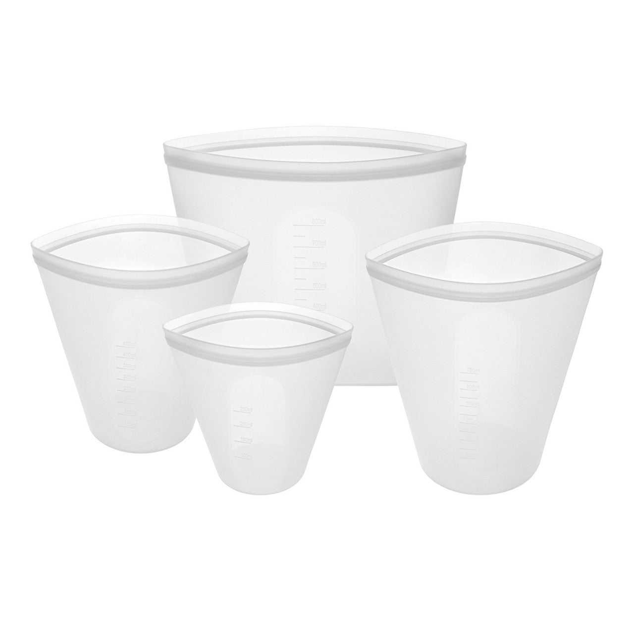 Avanti  Pinch & Lock Silicone Reusable Bags - Set of 4 Small- White