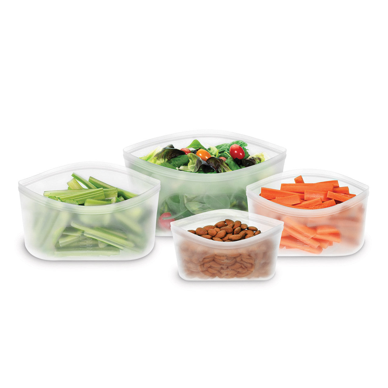 Avanti  Pinch & Lock Silicone Reusable Bags - Set of 4 Large - White