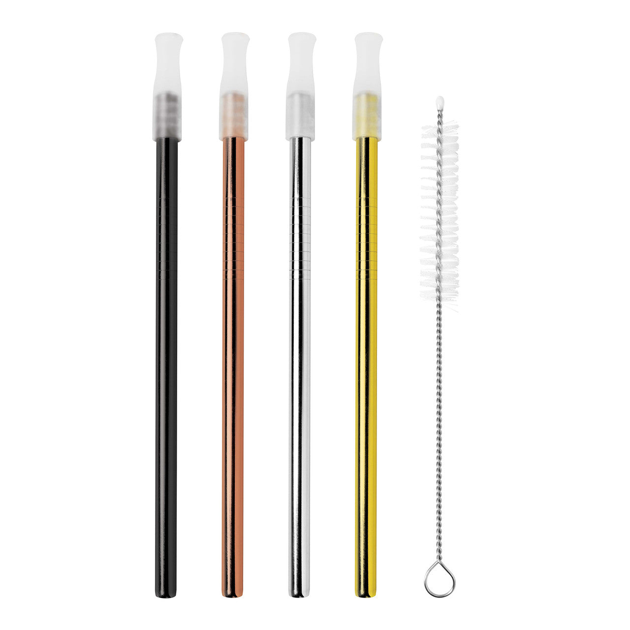 Avanti  Cocktail Straws with Cleaning Brush - Set of 4