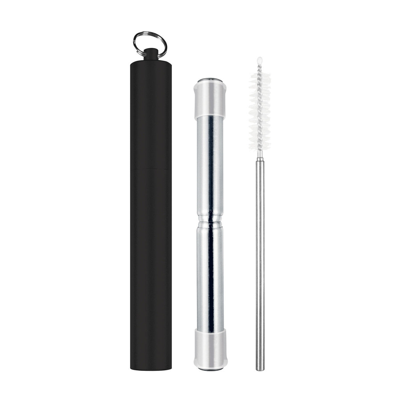 Avanti  Telescopic Travel Straw With Silicone Tips - Black