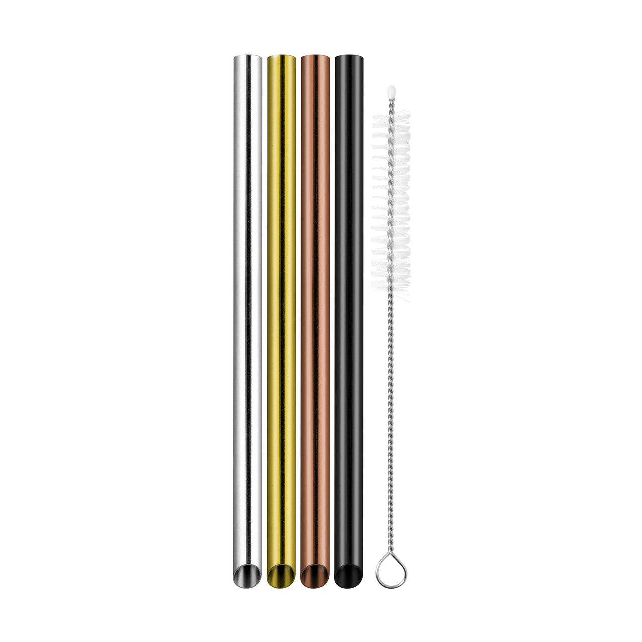 Avanti  Bubble Tea Straws with Cleaning Brush - Precious Metals - Set of 4