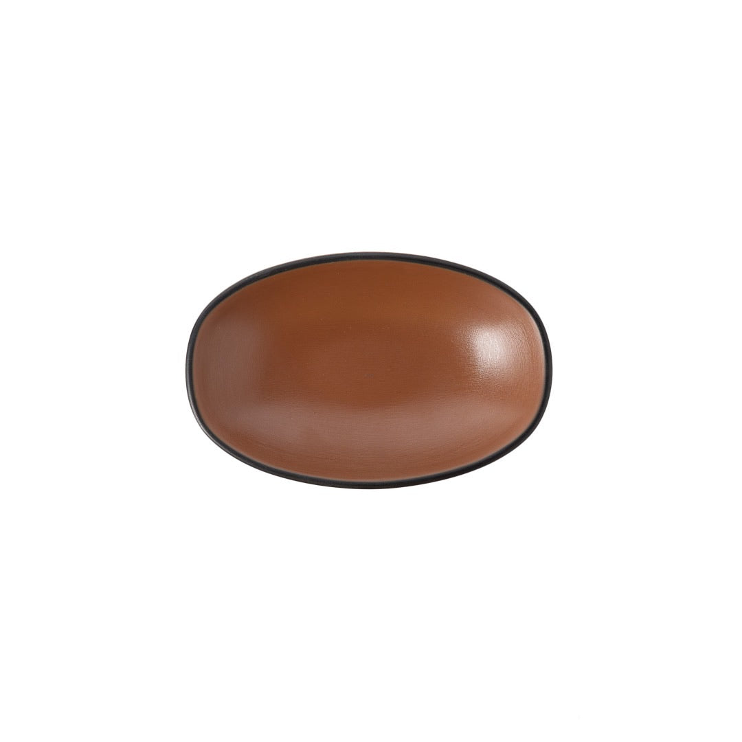 COUCOU Oblong Plate 130x85mm - Brown & Black