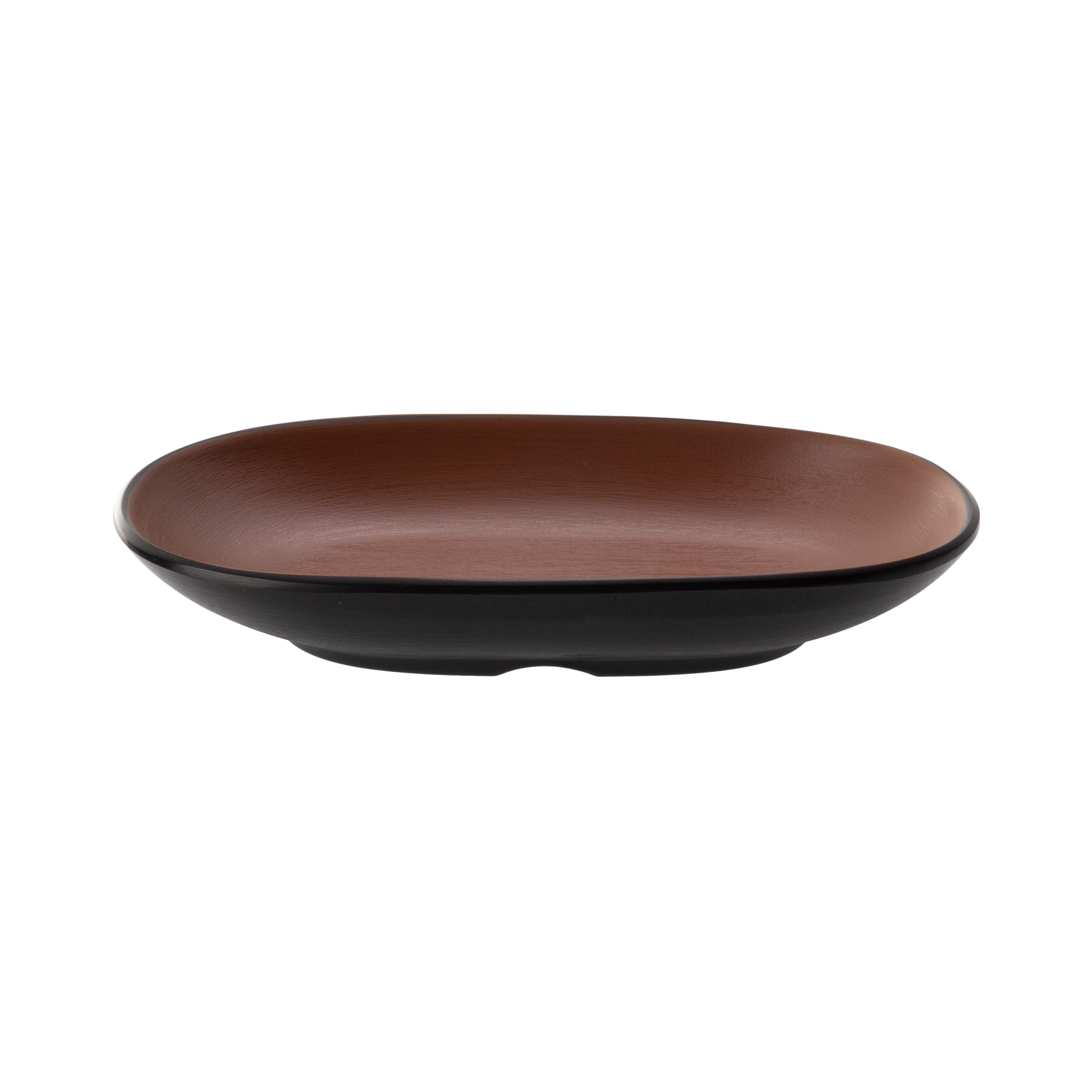 COUCOU Oblong Plate 180x110mm - Brown & Black