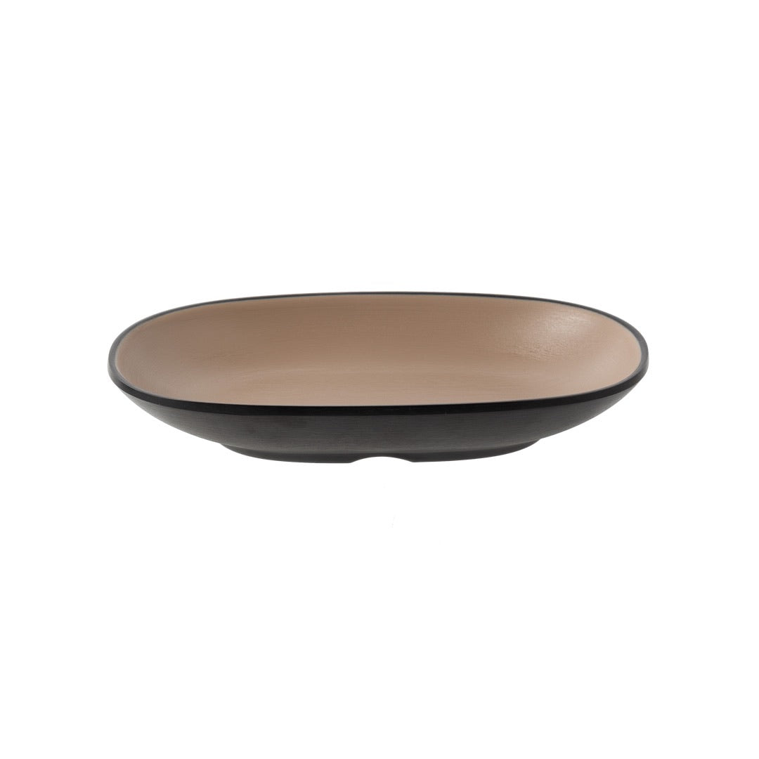 COUCOU Oblong Plate 180x110mm - Beige & Black