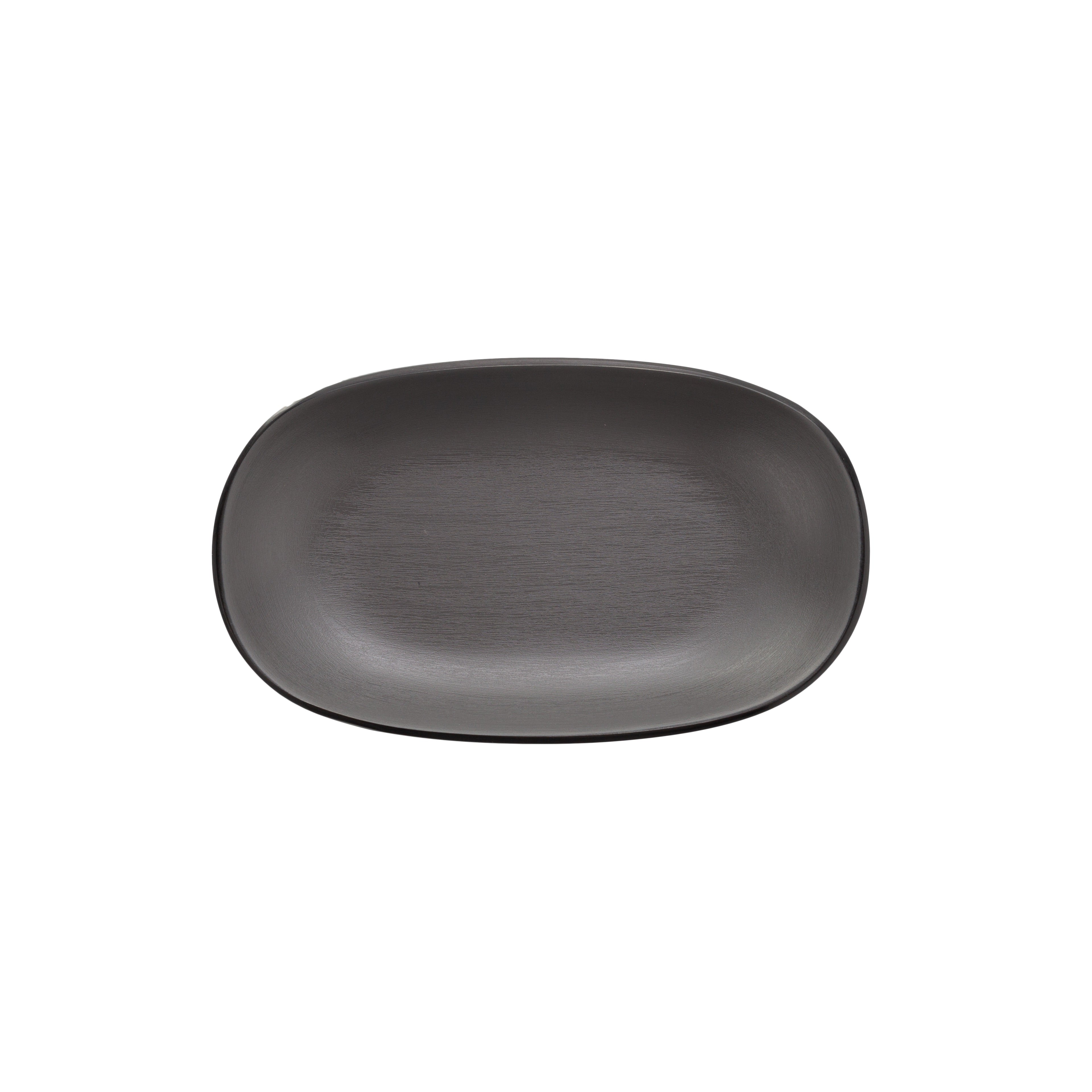 COUCOU Oblong Plate 180x110mm - Grey & Black