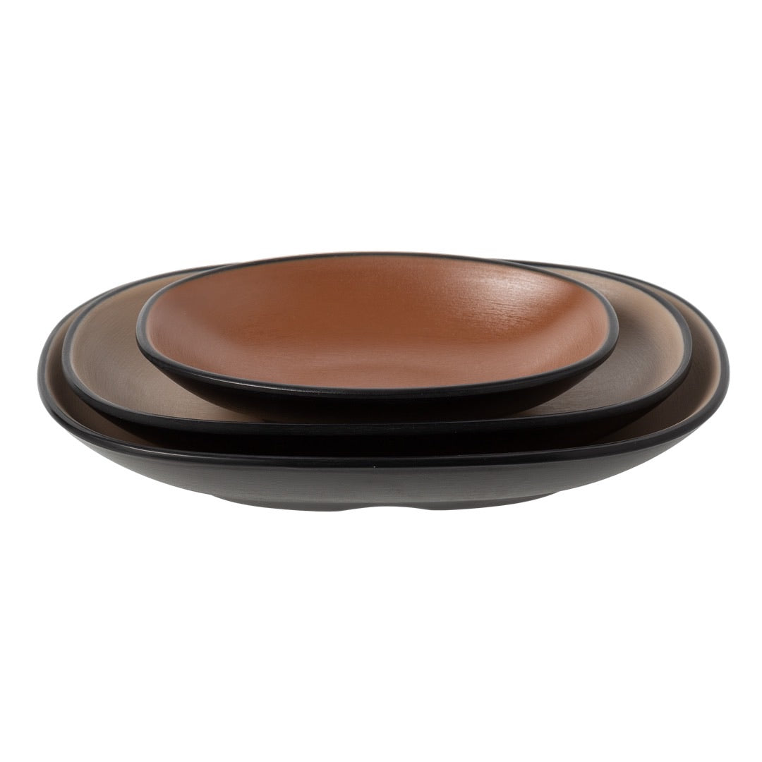 COUCOU Oblong Plate 195x126mm - Beige & Black