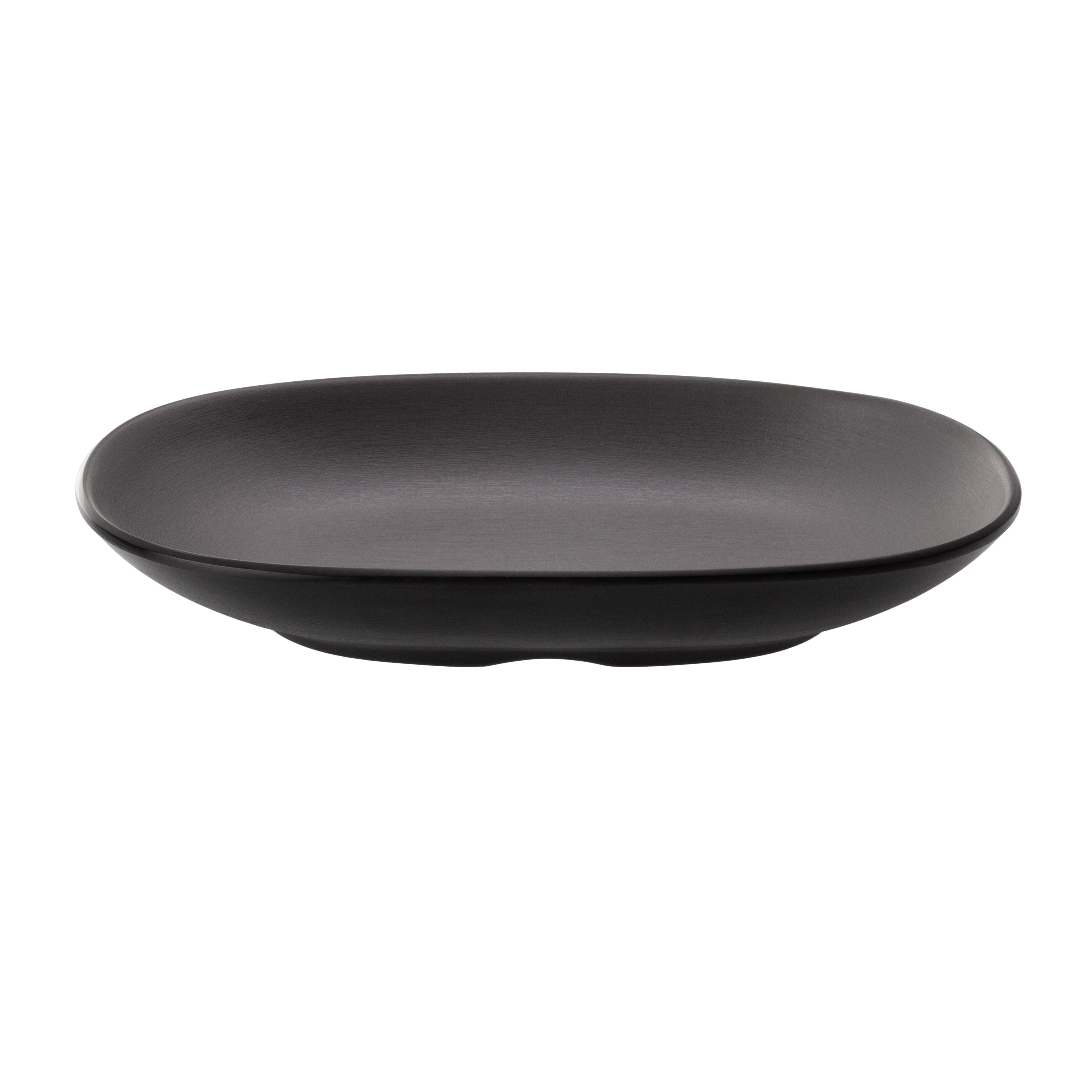 COUCOU Oblong Plate 195x126mm - Grey & Black